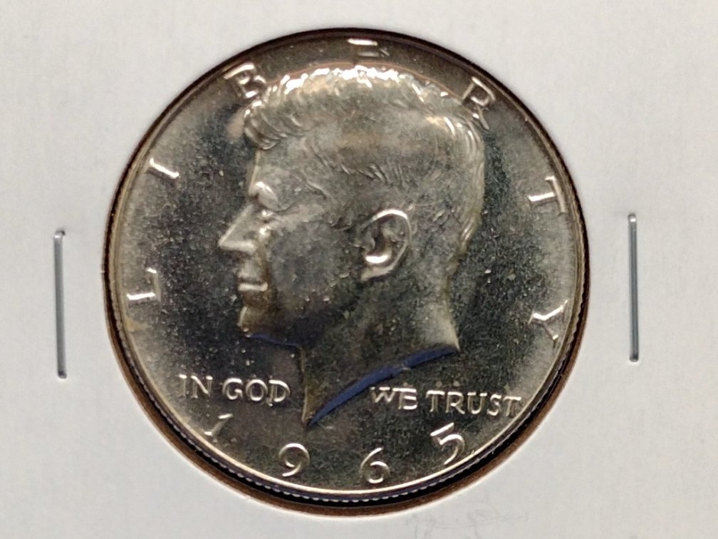 1965 SMS 40% Silver Kennedy Half Dollar Coin