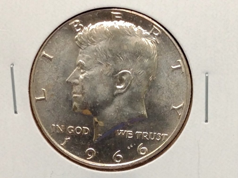 1966 BU 40% Silver Kennedy Half Dollar Coin