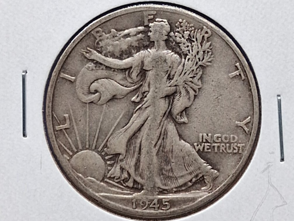 1945 D Walking Liberty Half Dollar Coin