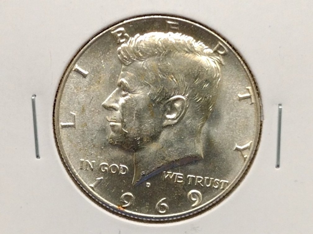 1959 D BU 40% Silver Kennedy Half Dollar Coin