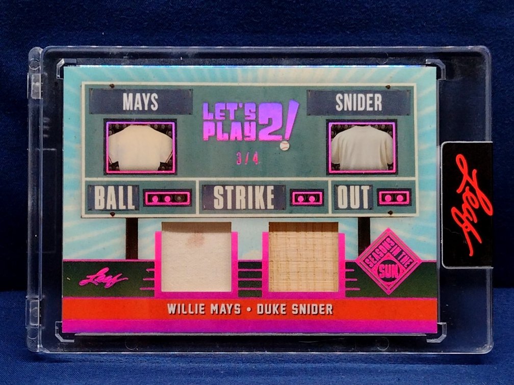 2026 Leaf Seasons in the Sun #LP-32 Willie Mays & Duke Snider relics 3/4