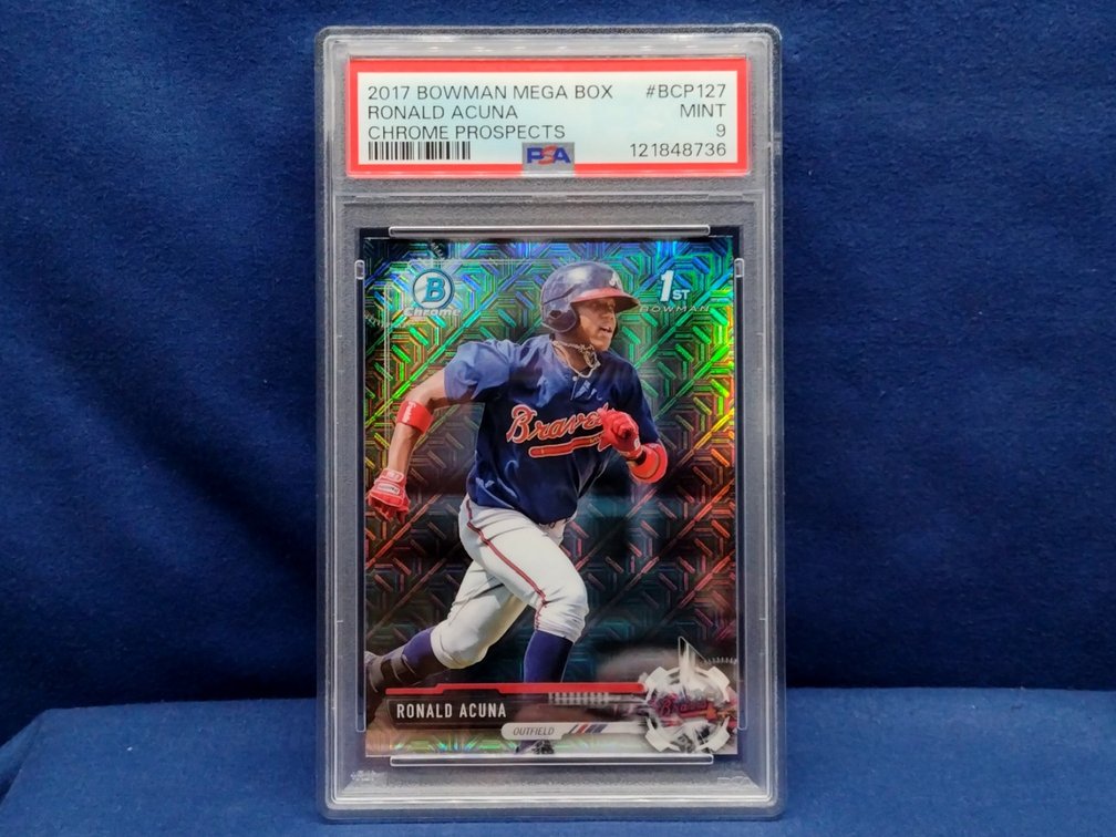 2017 Bowman #BCP127 Ronald Acuna Jr. - 1st Bowman - mojo refractor - PSA 9