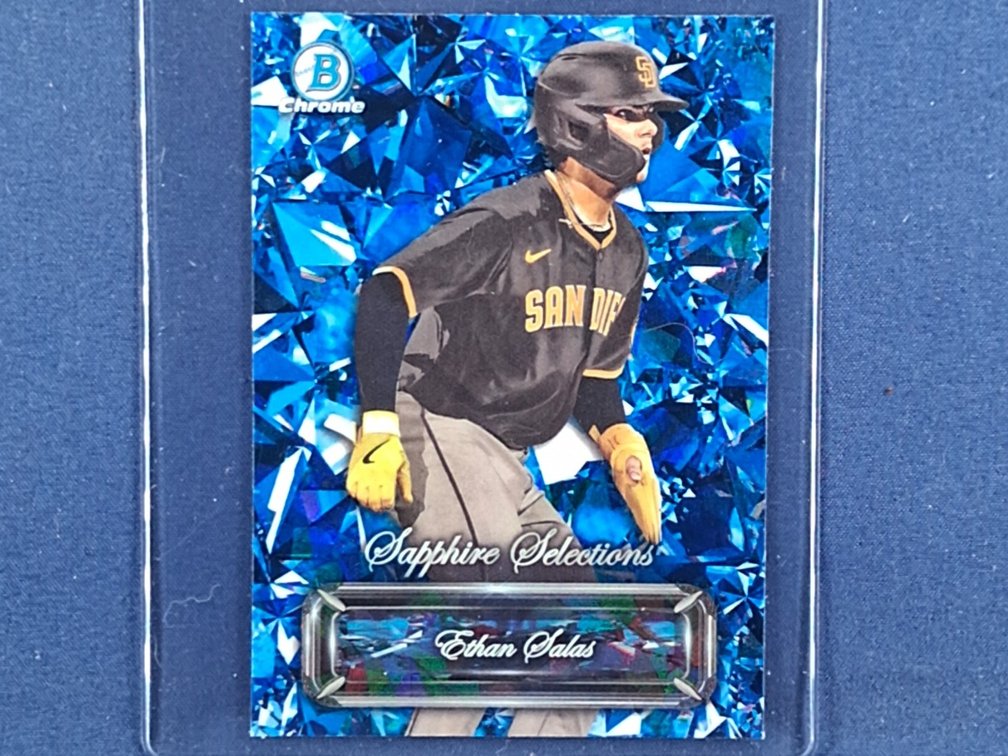 #12 MLB prospect - Ethan Salas (Padres) - 2024 Bowman Chrome Sapphire #BSS-12 "Sapphire Selections" case hit