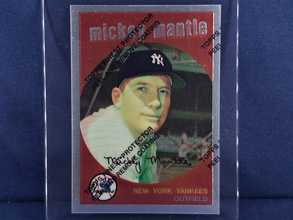 1996 Topps Mickey Mantle Commemorativ Set #9 - 1959 reprint - with Topps Finest protector peel
