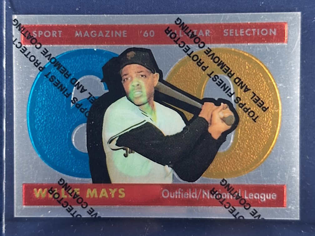 1996 Topps Willie Mays Commemorative Set #13 - 1960 reprint - with Topps Finest protector peel