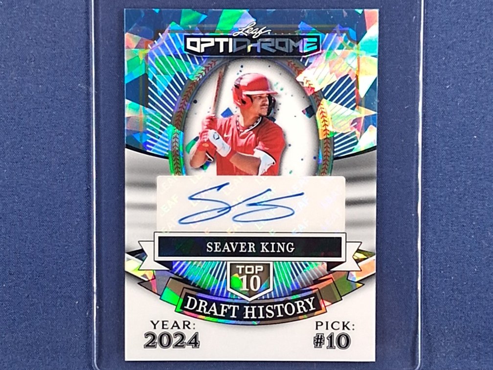 #42 MLB prospect - Seaver King (Nationals) - 2025 Leaf Optichrome #HA-SK1 auto 7/7