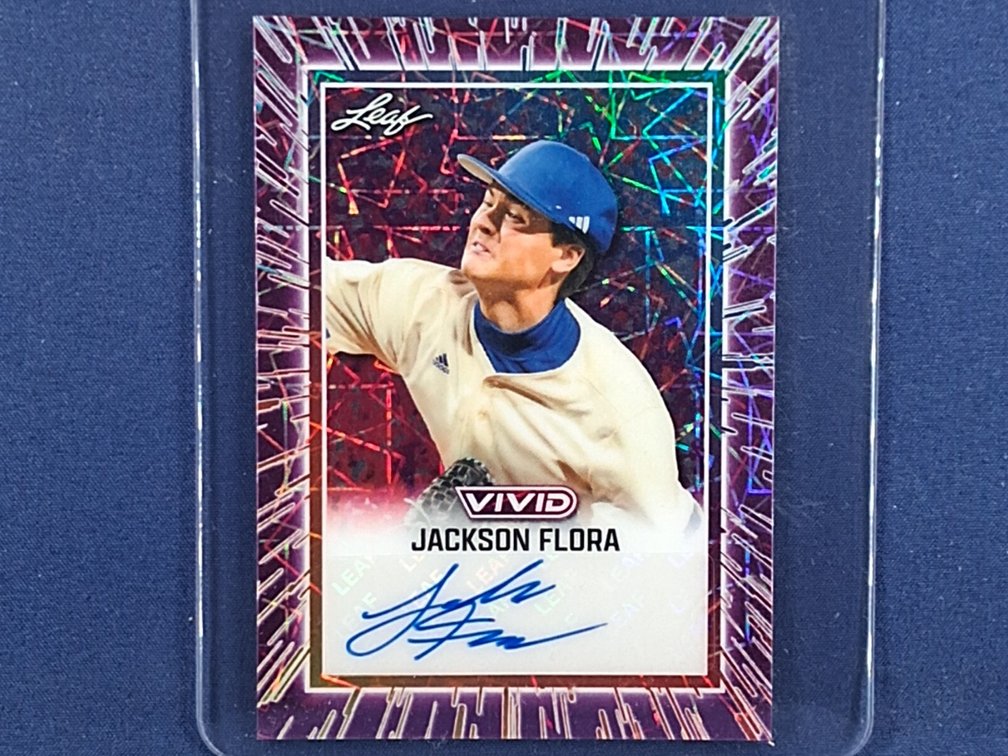 #50 MLB prospect - Jackson Flora (Giants) - 2025 Leaf Vivid #BA-JF1 auto 4/7