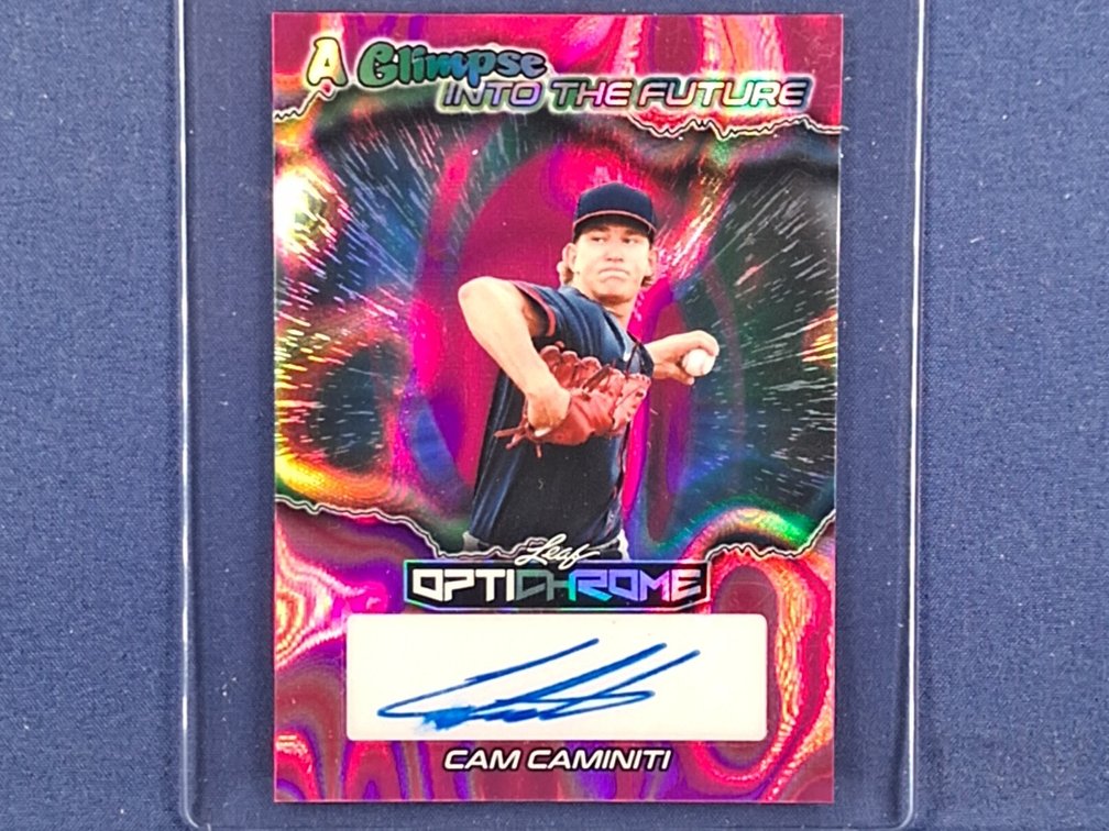 #59 MLB prospect - Cam Caminiti (Braves) - 2025 Leaf Optichrome #FA-CC2 auto 3/8