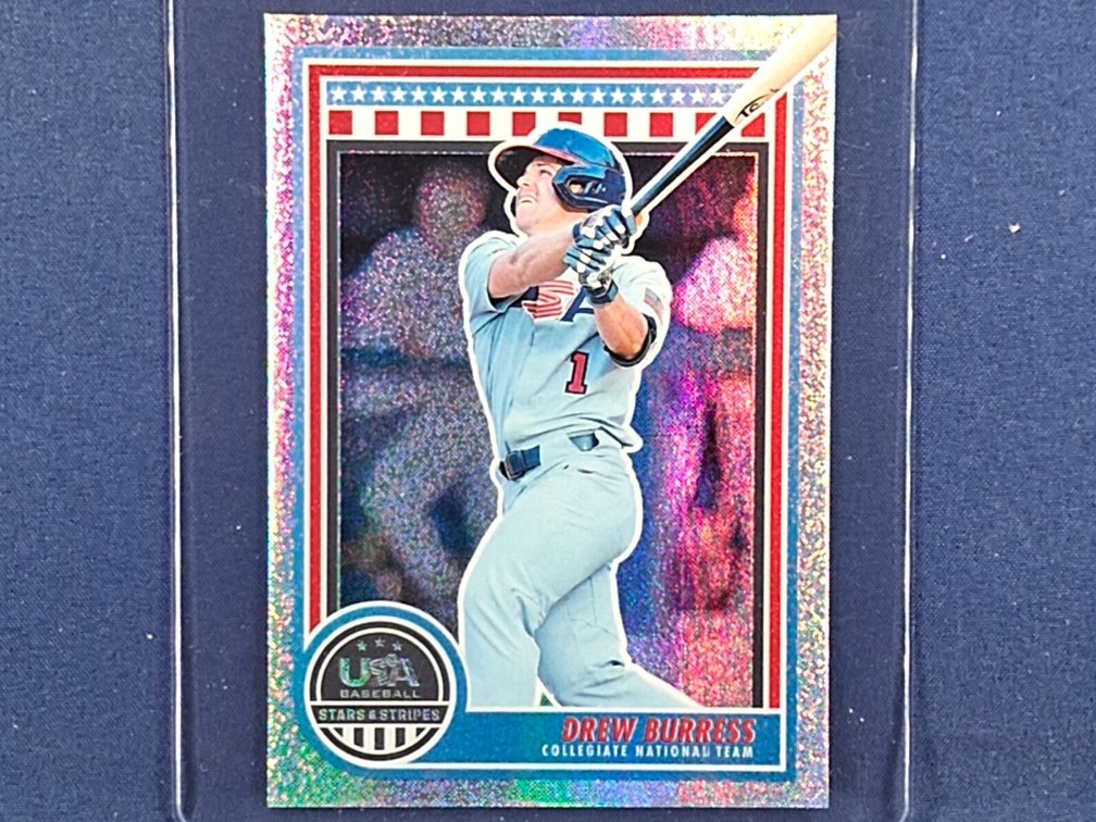 #73 MLB prospect - Drew Burress (Athletics) - 2025 Panini Stars & Stripes silver sparkle foil