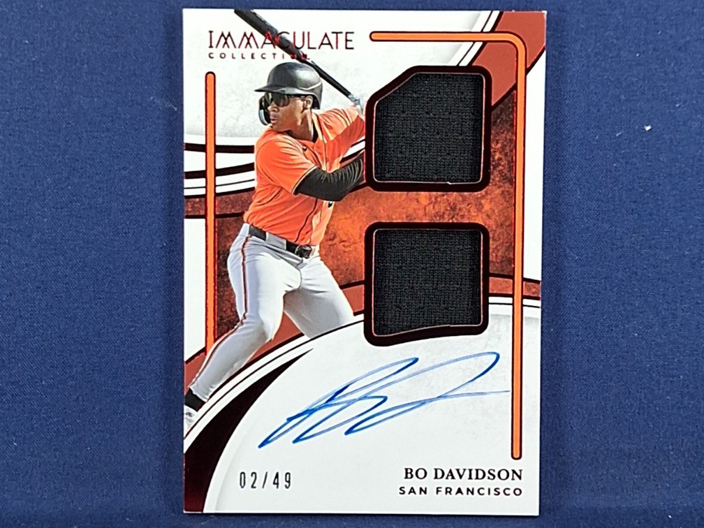 #83 MLB prospect - Bo Davidson (Giants) - 2026 Panini Immaculate Collection #DPS-BD dual relic auto 2/49
