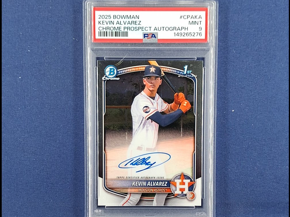 #94 MLB prospect - Kevin Alvarez (Astros) - 2025 Bowman #CPA-KA chrome auto - 1st Bowman - PSA 9