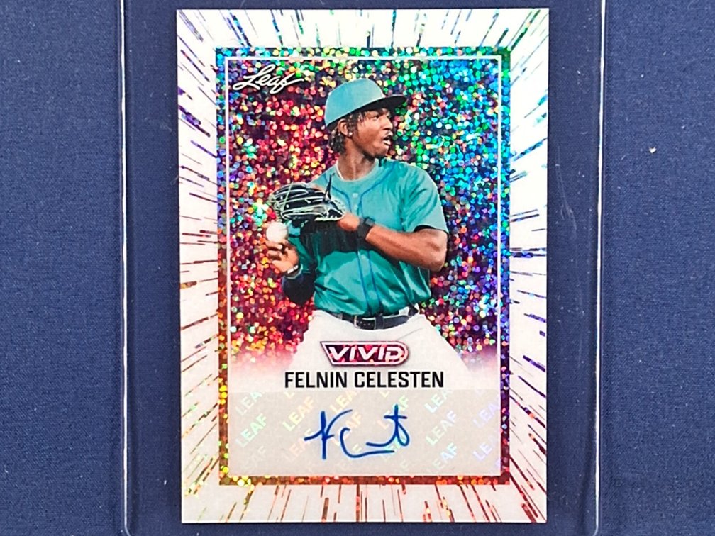 #97 MLB prospect - Felnin Celesten (Mariners) - 2025 Leaf Vivid #BA-FC1 auto 3/5