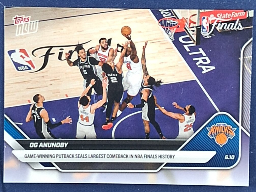 2026 Topps Now NBA #336 OG Anunoby game-winning putback in NBA finals