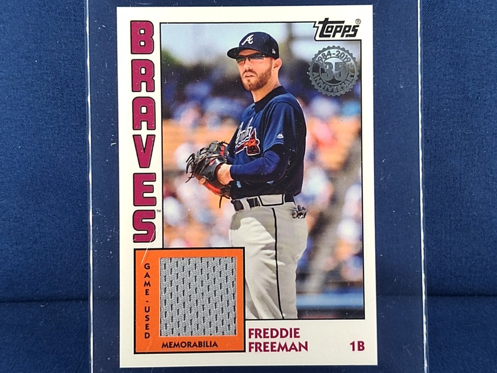 2019 Topps #84R-FF Freddie Freeman "1984 throwback" relic