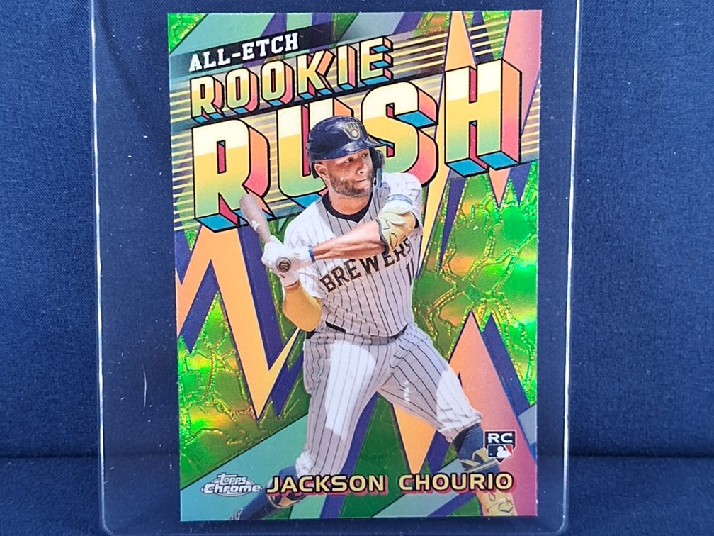 2024 Topps Chrome Update #CAERU-3 Jackson Chourio RC - "All-Etch Rookie Rush" refractor