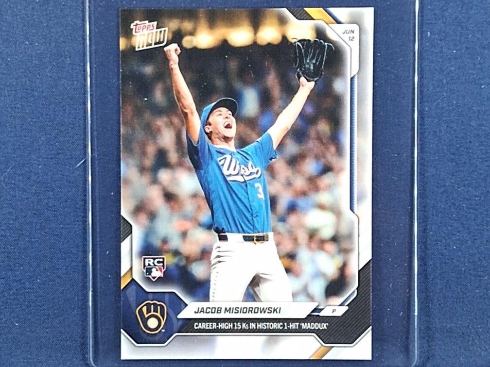 2026 Topps Now #325 Jacob Misiorowski RC - throws one-hitter with 13 Ks