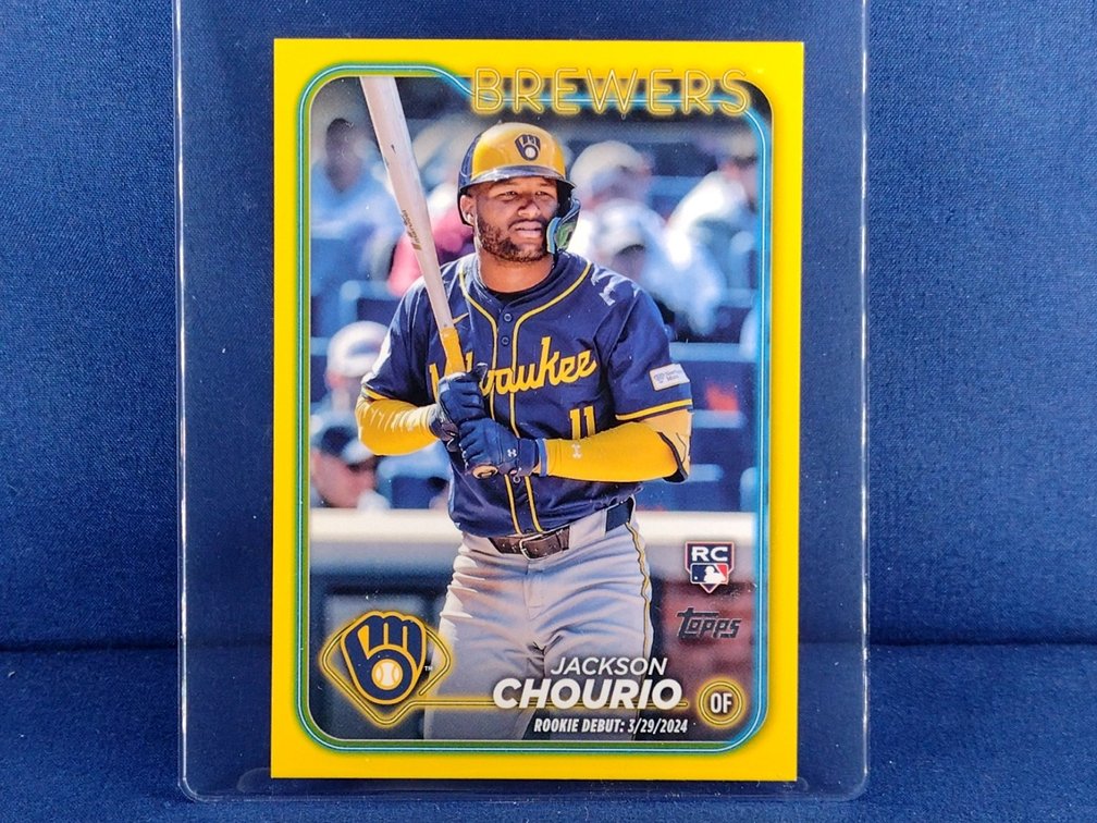 2024 Topps Update #US155 Jackson Chourio RC - yellow parallel