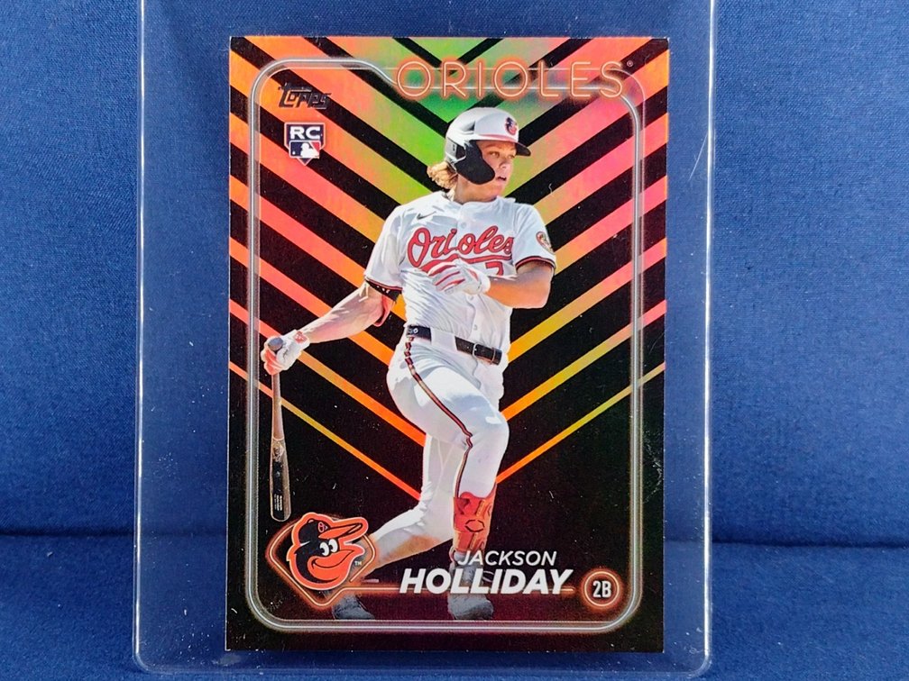 2024 Topps Update #US50 Jackson Holliday RC - orange & black parallel