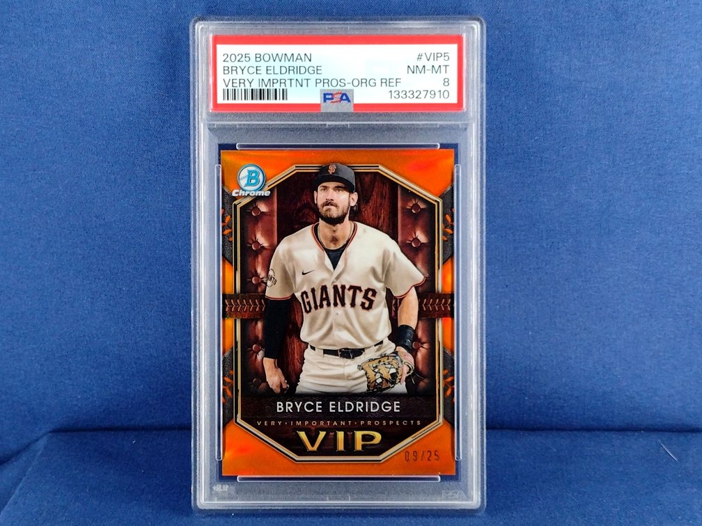2025 Bowman #VIP5 Bryce Eldridge "VIP" refractor 9/25 - PSA 8