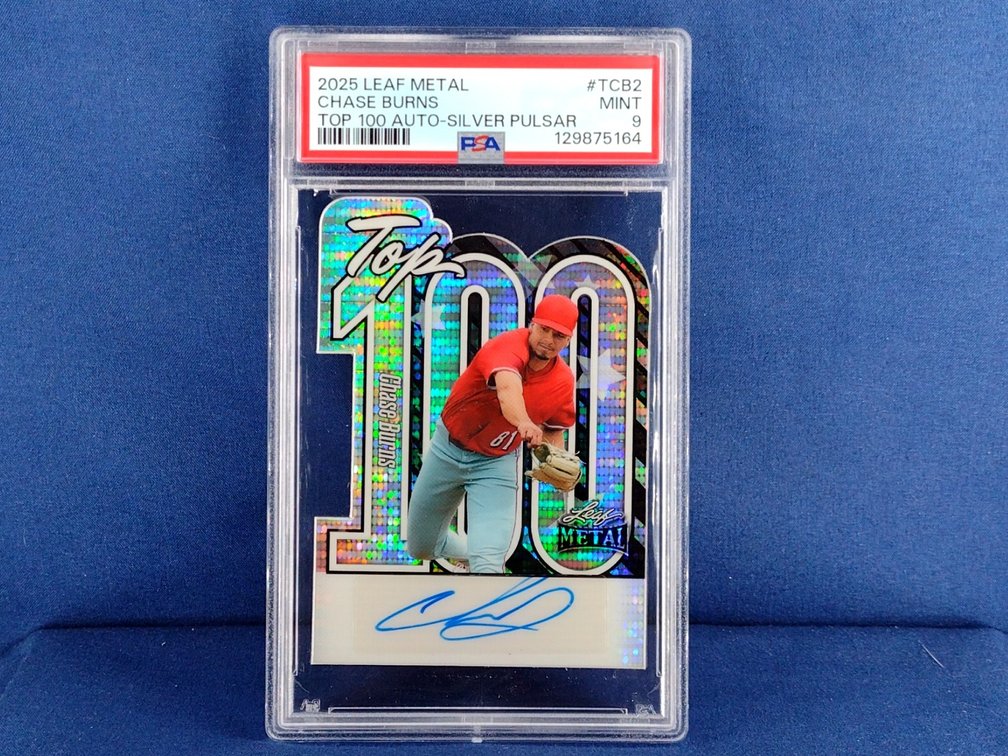 2025 Leaf Metal #TCB2 Chase Burns auto 1/10 - PSA 9