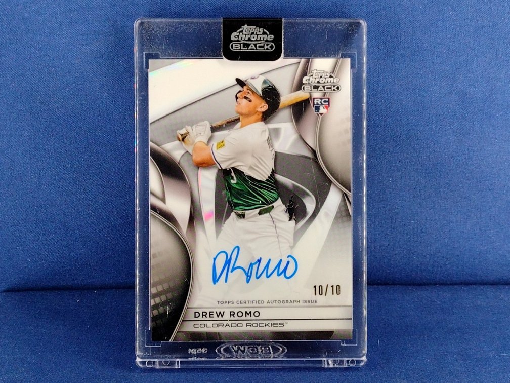 2025 Topps Chrome Black #CBA-DR Drew Romo RC auto 10/10 - encased by Topps