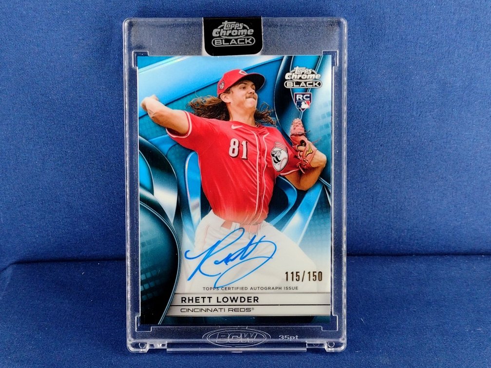 2025 Topps Chrome Black #CBA-RL Rhett Lowder RC auto 115/150 - encased by Topps