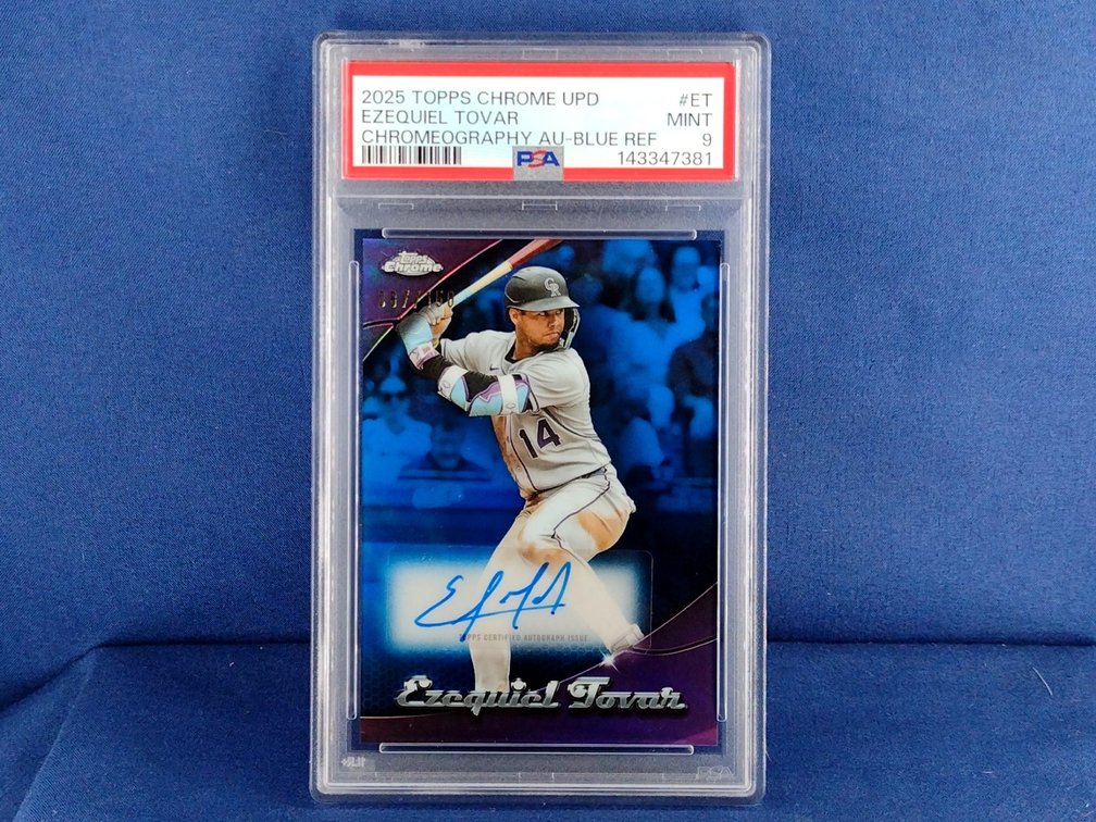 2025 Topps Chrome Update #CHRU-ET Ezequiel Tovar "Chromeography" auto 87/150 - PSA 9