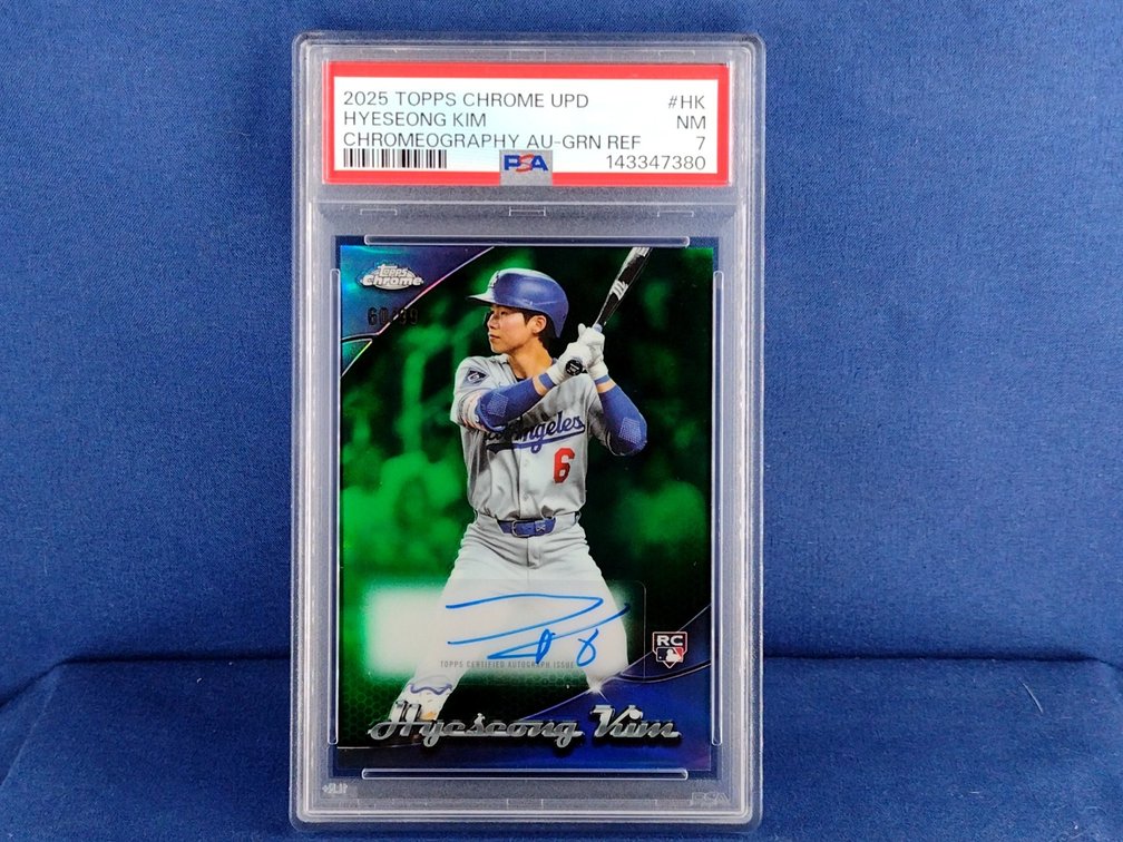 2025 Topps Chrome Update #CHRU-HK Hyeseong Kim "Chromeography" auto 60/99 - PSA 7