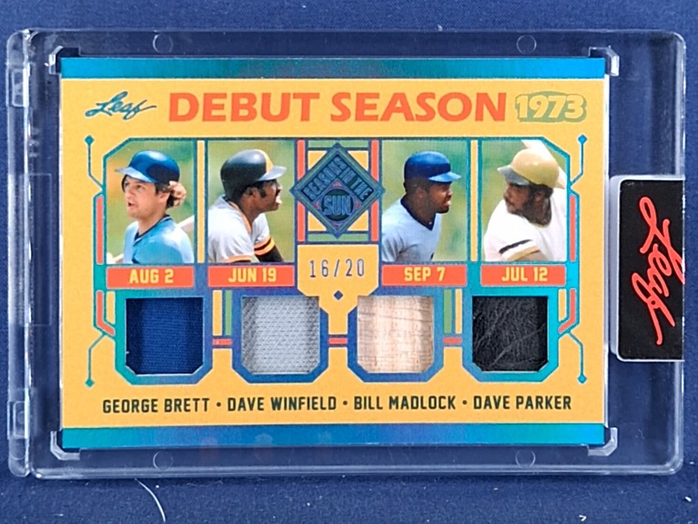 2026 Leaf Seasons in the Sun #DS-8 Brett/Winfield/Madlock/Parker relics 16/20 - encased by Leaf
