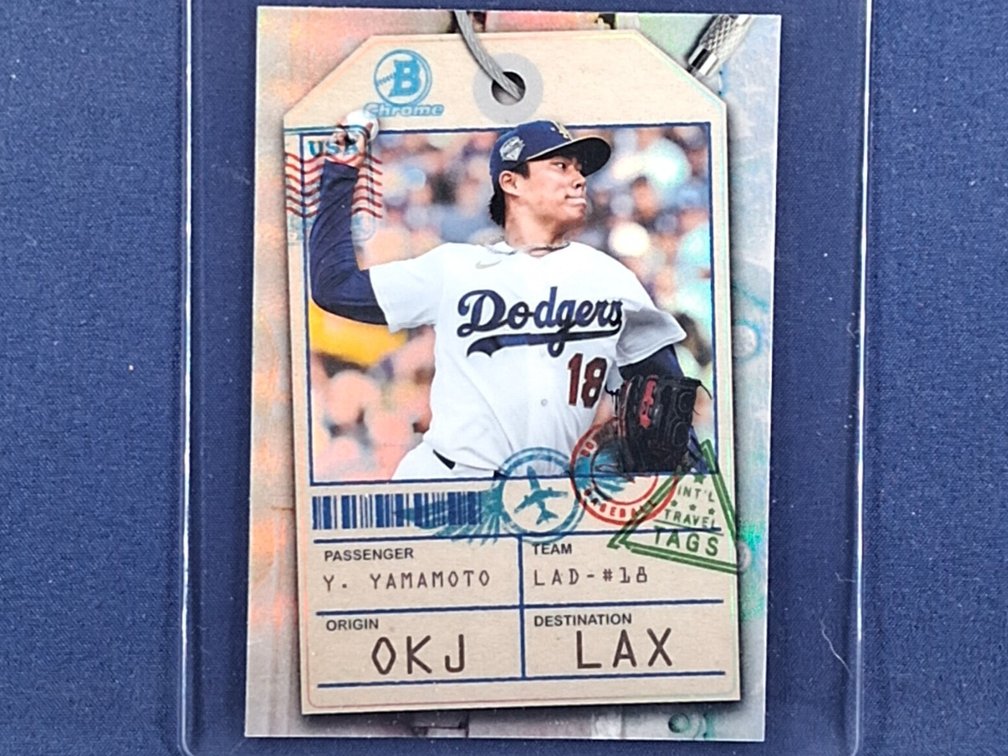 2026 Bowman Chrome #TT-10 Yoshinobu Yamamoto "Travel Tags" refractor