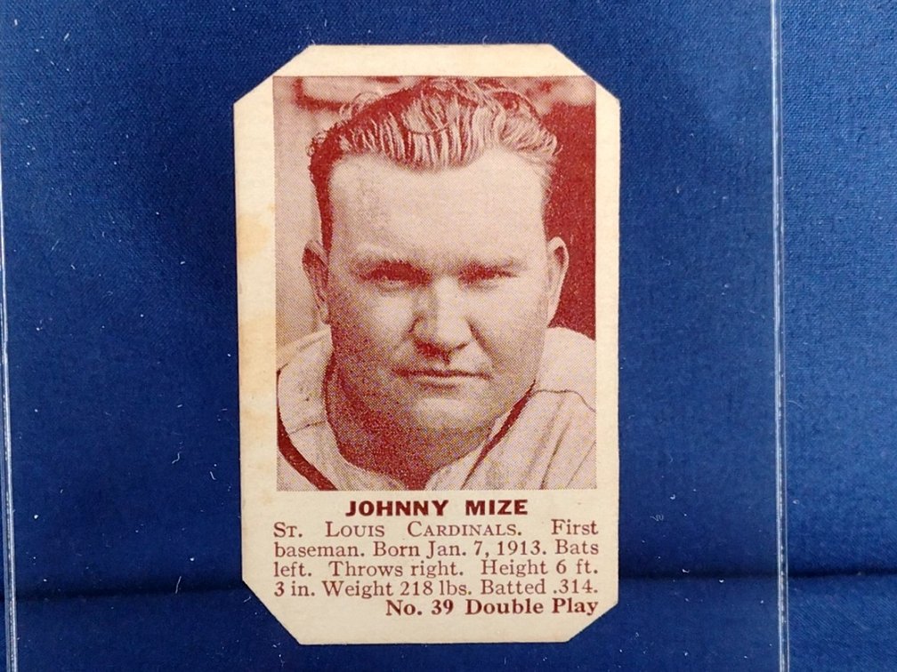 1941 Double Play #39 Johnny Mize - St. Louis Cardinals New York Yankees John (Single)