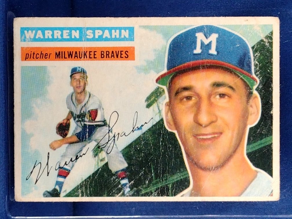 1956 Topps #10 Warren Spahn - Milwaukee Braves