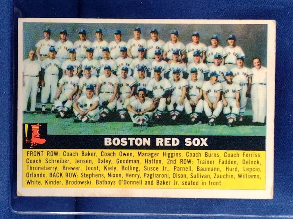 1956 Topps #111 Boston Red Sox TEAM CARD - Ted Williams Jackie Jensen +