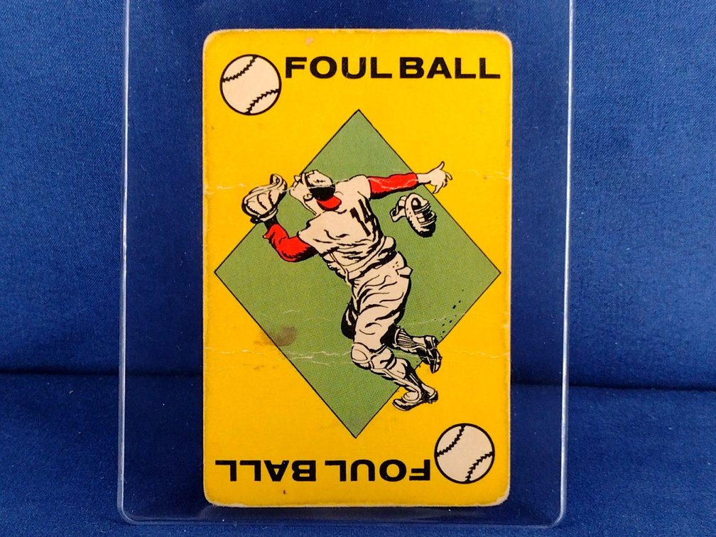 RARE 1957 Ed-U-Cards Baseball Game Card - Foul Ball