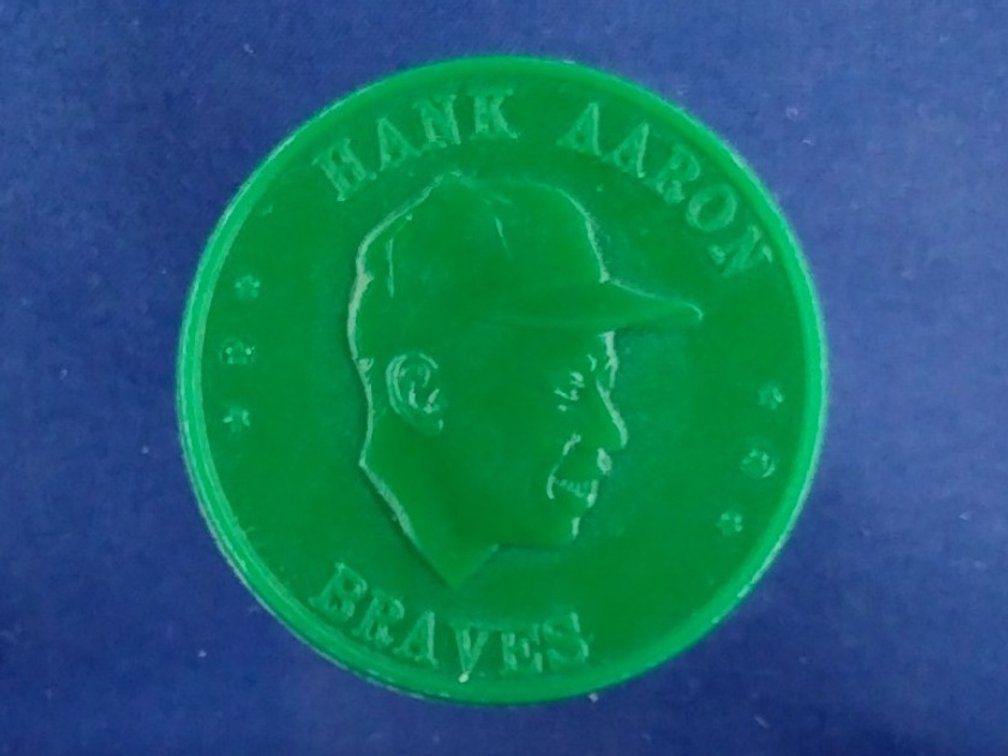 RARE 1959 Armour Coins Hank Aaron GREEN - Milwaukee Atlanta Braves Henry