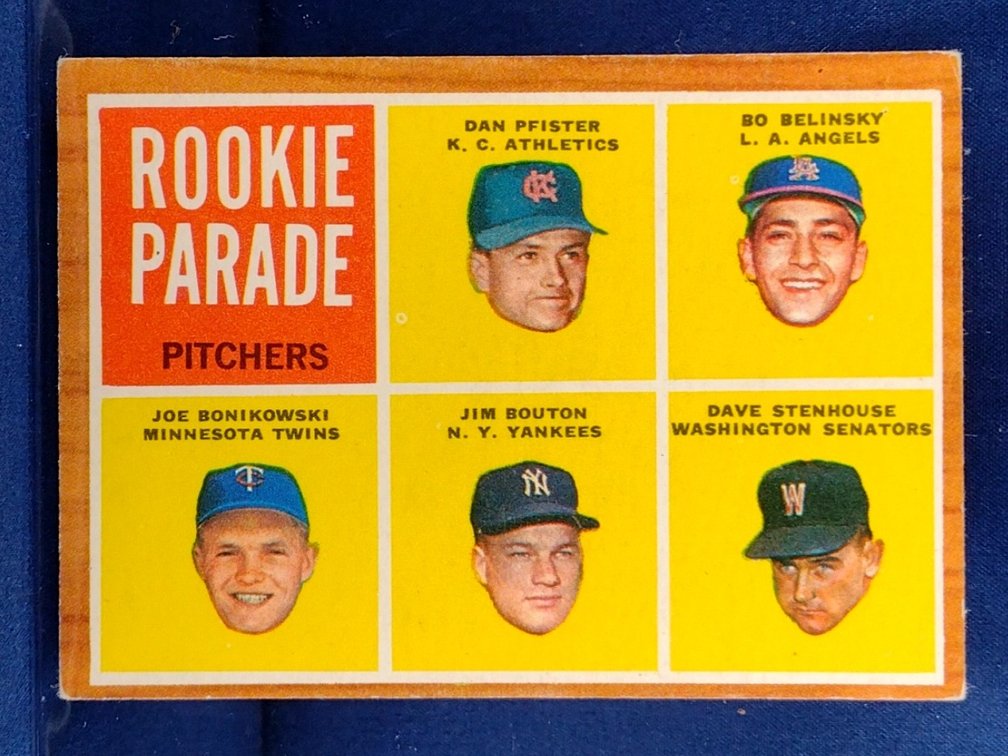 1962 Topps HIGH #592 ROOKIE PARADE - Jim Bouton RC - Yankees Twins Angels Athletics Senators