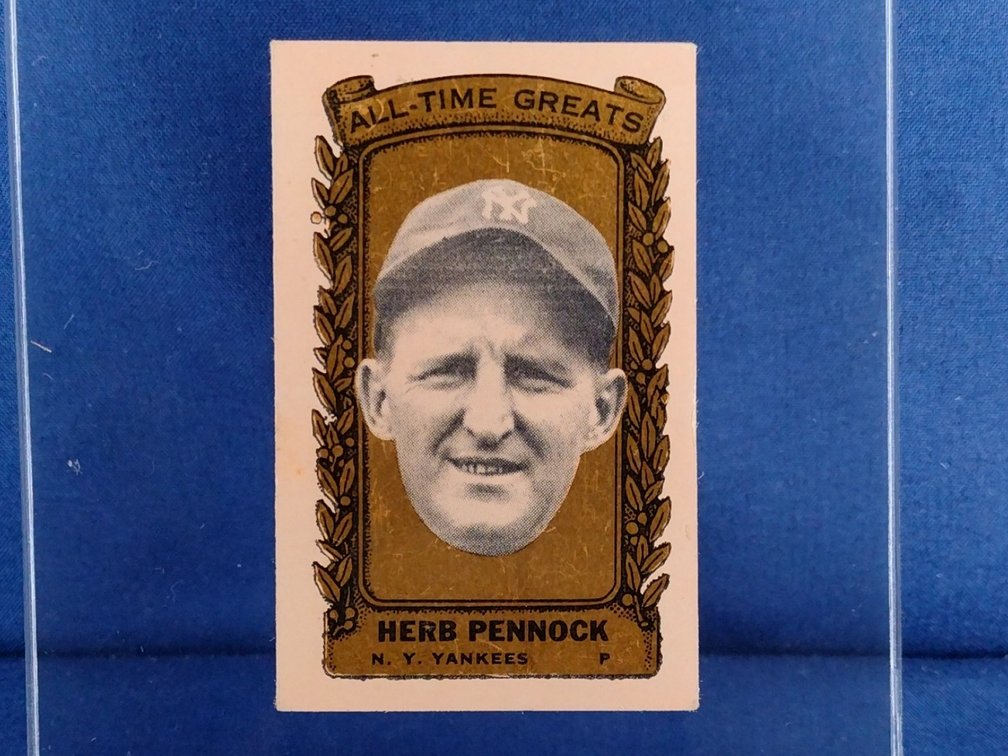 RARE 1963 Bazooka GOLD All-Time Greats #5 Herb Pennock - New York Yankees Boston Red Sox