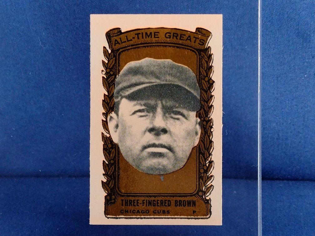 RARE 1963 Bazooka GOLD All-Time Greats #13 Mordecai Three Finger Brown - Chicago Cubs