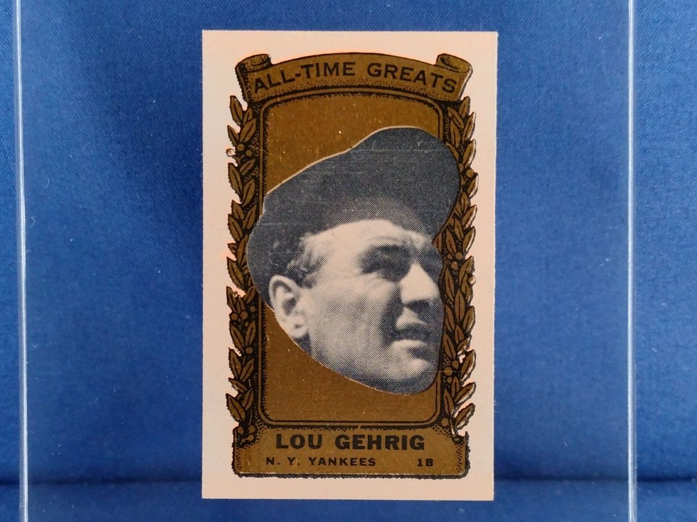 RARE 1963 Bazooka GOLD All-Time Greats #15 Lou Gehrig - New York Yankees