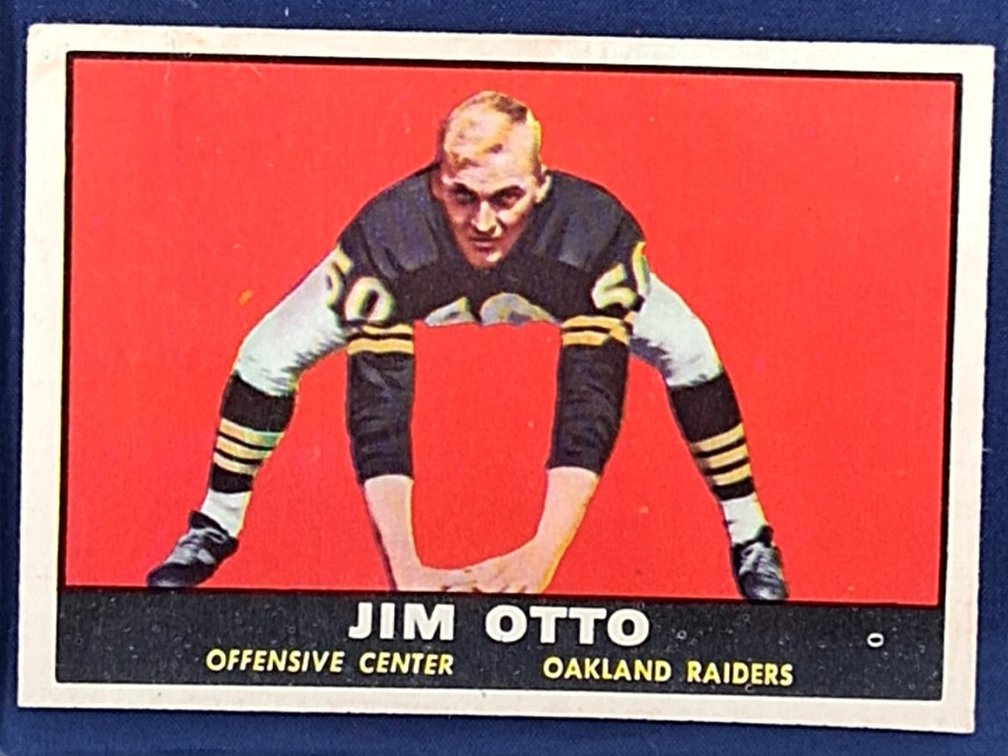 1961 Topps #182 Jim Otto ROOKIE CARD - Oakland Raiders Miami Hurricanes
