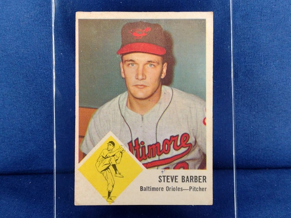 1963 Fleer Baseball #1 Steve Barber - Baltimore Orioles