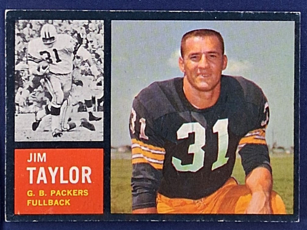 RARE 1962 Topps #66 Jim Taylor SHORT PRINT - Green Bay Packers LSU Tigers Jimmy