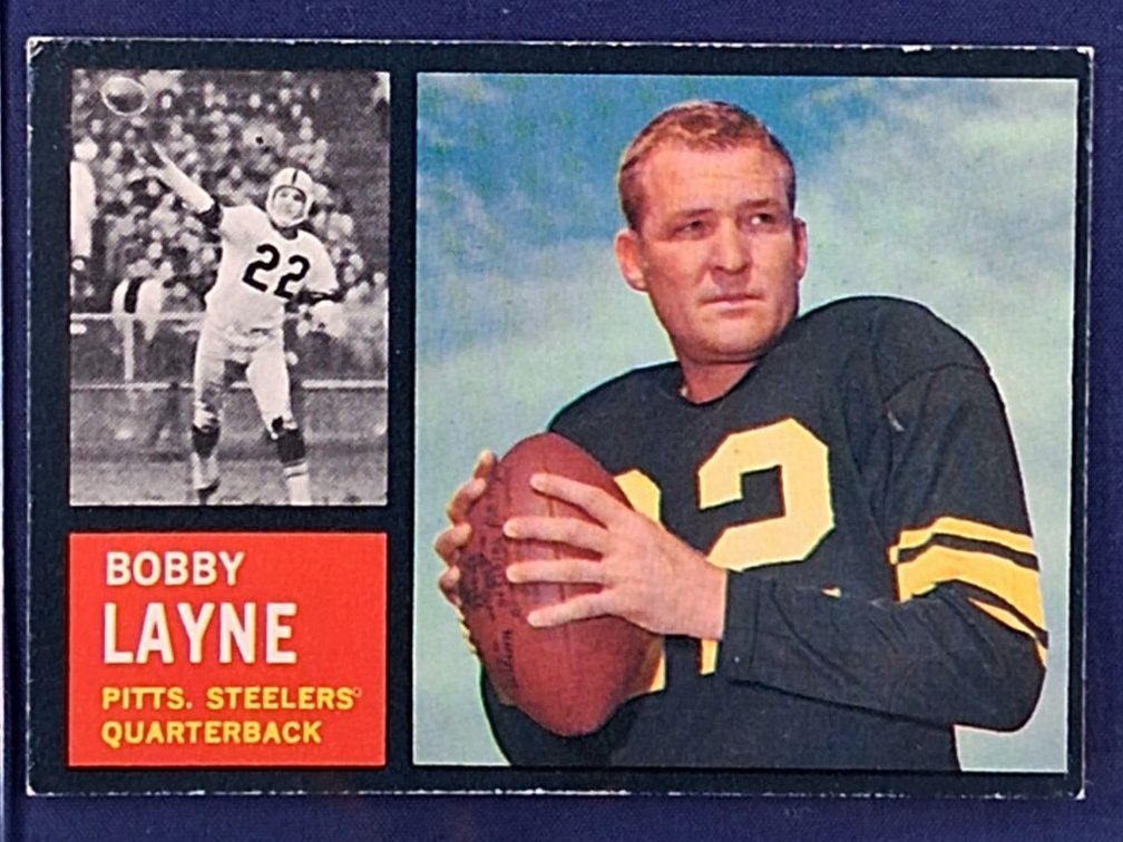 1962 Topps #127 Bobby Layne - Pittsburgh Steelers Detroit Lions Texas Longhorns