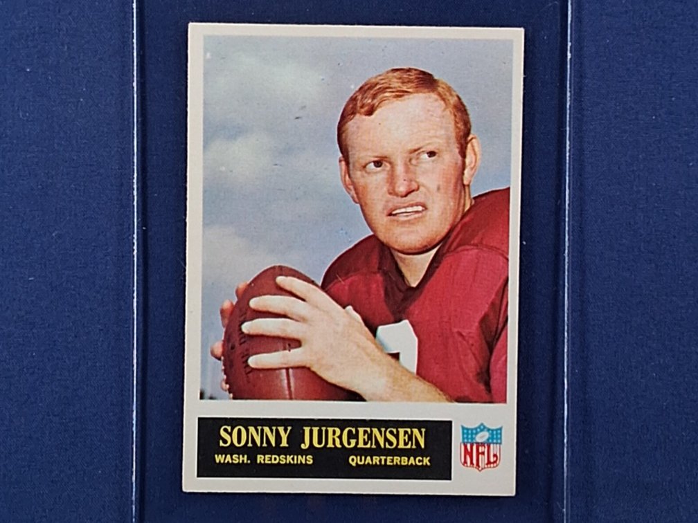 1965 Philadelphia #188 Sonny Jurgensen - First card in Washington Redskins Uniform Duke Blue Devils
