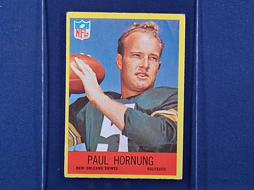 1967 Philadelphia #123 Paul Hornung ( Last Card ! ) - New Orleans Saints Green Bay Packers Notre Dame
