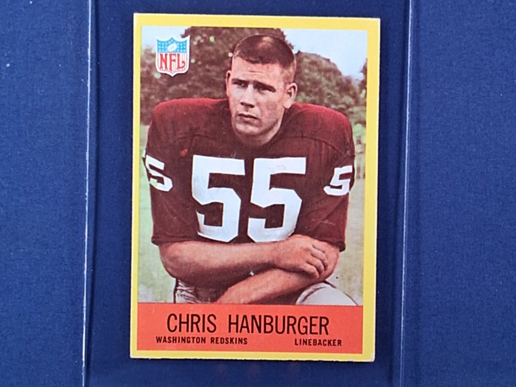 1967 Philadelphia #183 Chris Hanburger ROOKIE CARD - Washington Redskins North Carolina Tar Heels
