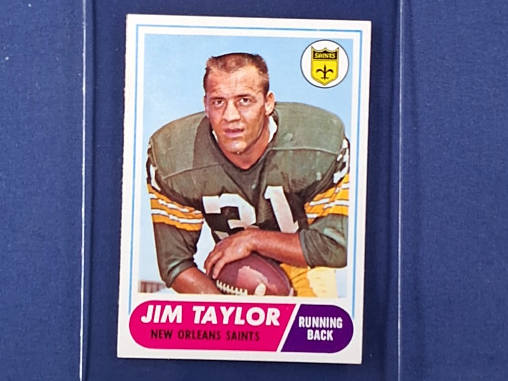 1968 Topps HIGH #160 Jim Taylor ( Last card ! ) - New Orleans Saints Green Bay Packers LSU Tigers