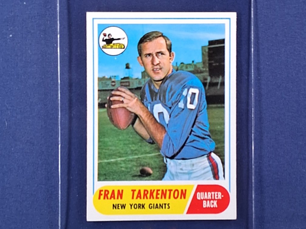 1968 Topps HIGH #161 Fran Tarkenton - New York Giants Minnesota Vikings Georgia Bulldogs