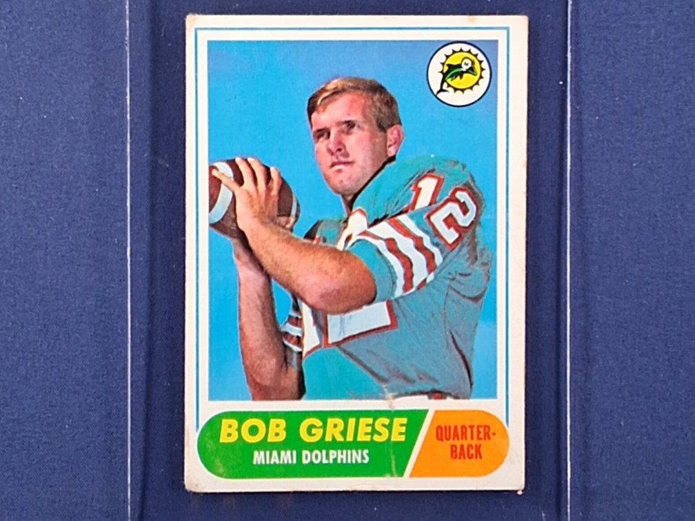 1968 Topps HIGH #196 Bob Griese ROOKIE CARD - Miami Dolphins Purdue Boilermakers