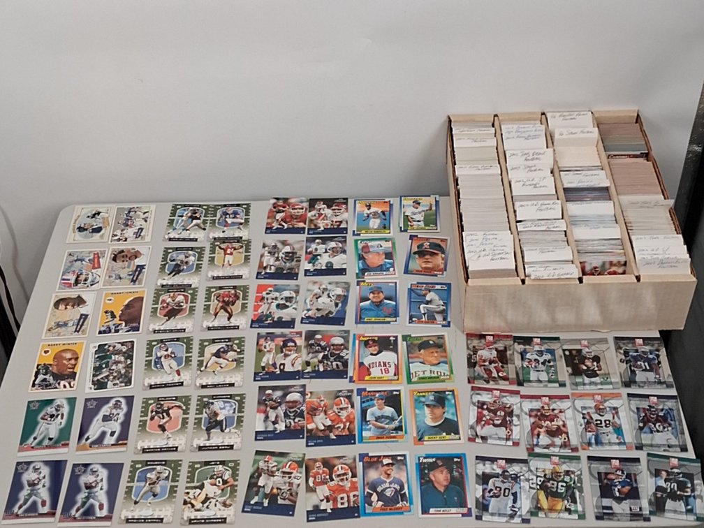 monster box of Baseball and Football cards